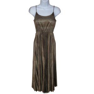 All Saints pleated Lera Slip Midi Dress XS Acoustic Camo Print
